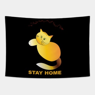 Stay home cute cat. Tapestry