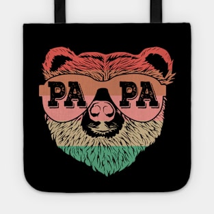 Retro Papa Bear New Dad Father's Day Daddy Birthday Family Tote