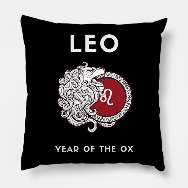 LEO / Year of the OX Pillow by KadyMageInk