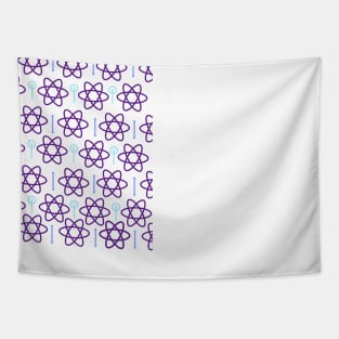 Purple Atomic Pattern Tapestry