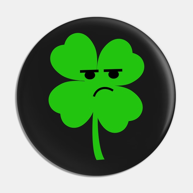 Grumpy Four Leaf Clover Pin by MidnightSky07