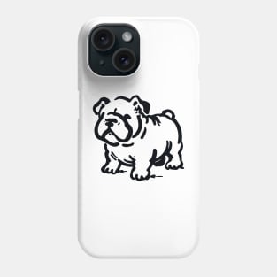 Stick figure bulldog in black ink Phone Case