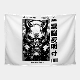 Cyberpunk Oni | Japan Streetwear | Japanese Manga Aesthetic Tapestry