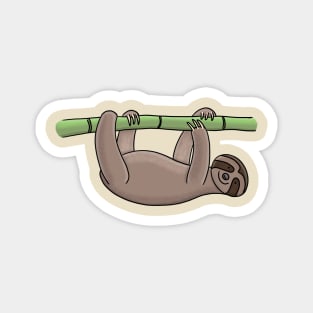 Cute hanging sloth cartoon illustration Magnet