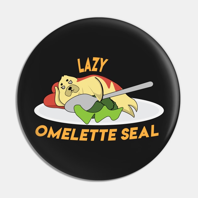 Lazy Omelette Harp Seal Pin by FungibleDesign