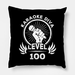 Level 100 Karaoke Diva Gift For Karaoke Fan Pillow