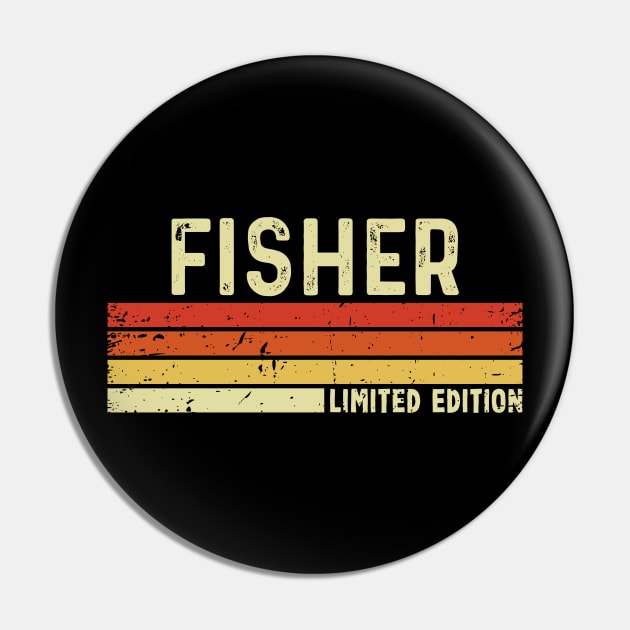 Fisher First Name Vintage Retro Gift For Fisher Pin by CoolDesignsDz