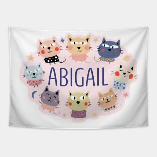 Abigail name with cartoon cats Tapestry