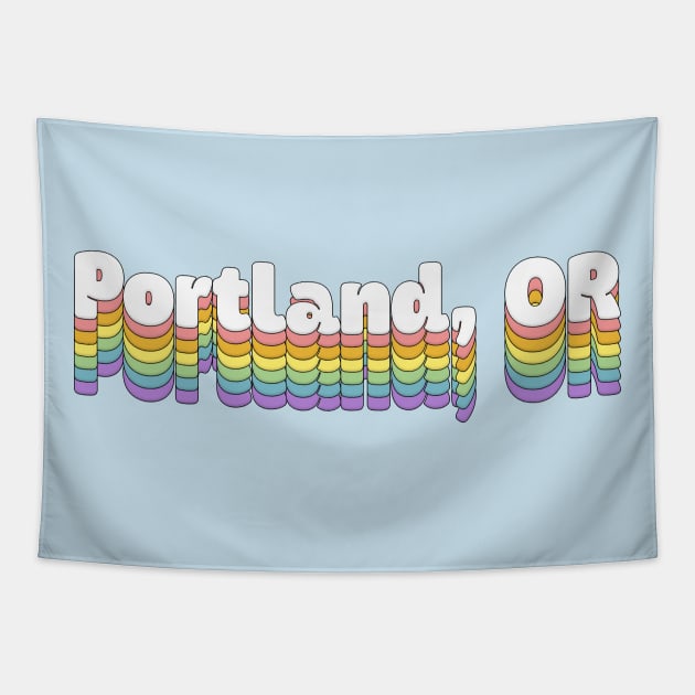 Portland, OR // Retro Typography Design Tapestry by DankFutura