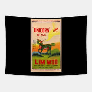 VINTAGE FIRECRACKER UNICORN LIM WOO MADE IN CHINA Tapestry