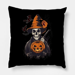 Monster Mash, Vintage Ghost Halloween, Monster, Retro Fall, Skeleton, Funny Skull, Happy Halloween Day Happy Halloween Party Gift Pillow