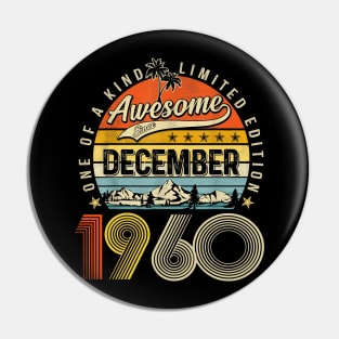 Awesome Since December 1960 Vintage 63rd Birthday Pin