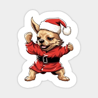 Cartoon Christmas Chihuahua Dog Dancing Magnet