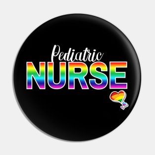 Pediatric Nurse Rainbow Letters Pin