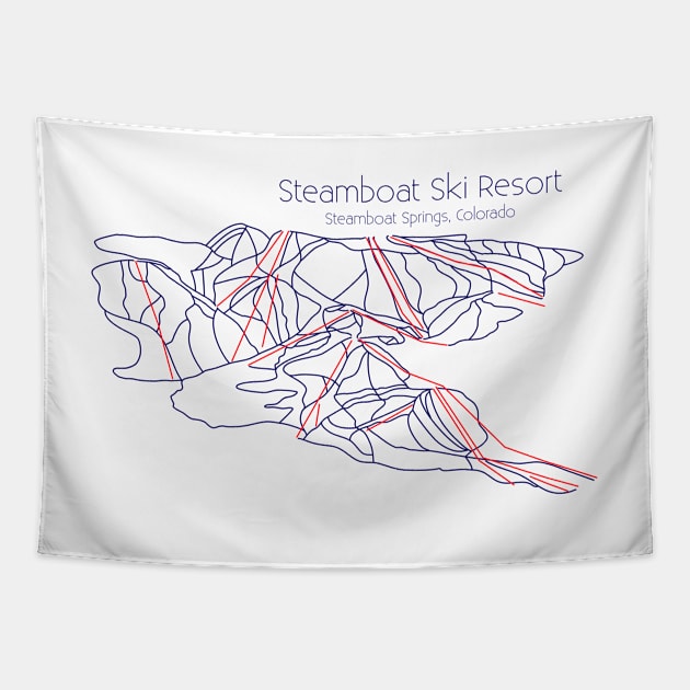 Steamboat Trail Map Blue Tapestry by ChasingGnarnia