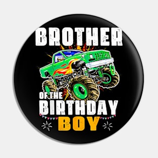 Monster Truck Family Matching Brother Of The Birthday Boy Pin