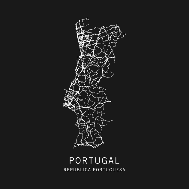 Portugal Road Map by ClarkStreetPress