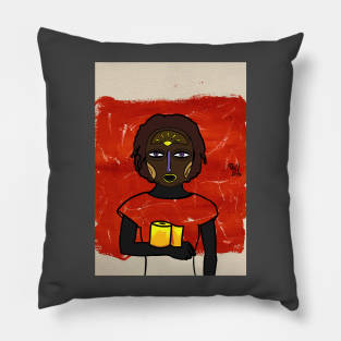 Captivating Smile - A Portrait Celebrating Charm and Personality Pillow