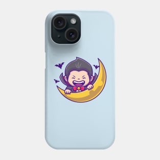 Cute Dracula With Moon And Bats Phone Case