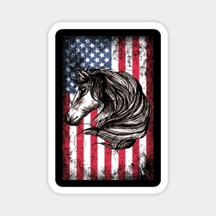 Patriotic Horse American Flag Magnet