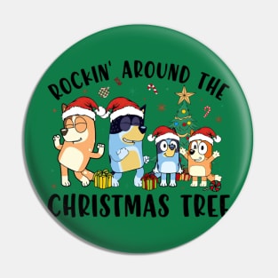 Bluey Christmas Rockin Around The Christmas Tree Family Xmas Pin