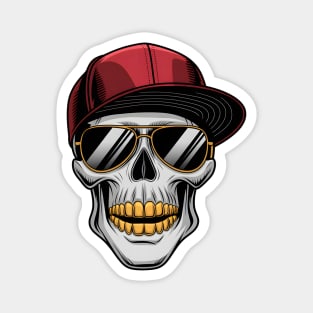 Street Hip Hop Rapper Skull Magnet