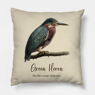 Green Heron - The Bird Lover Collection Pillow