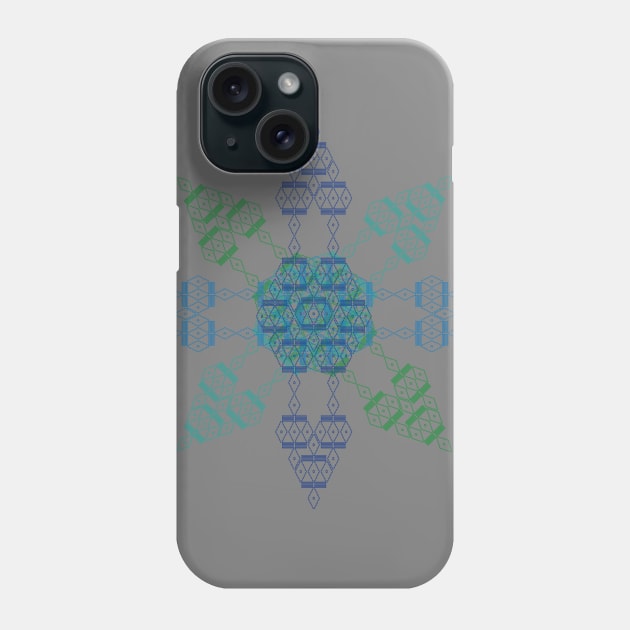 Geometric Ethno Flower Phone Case by happyMagenta