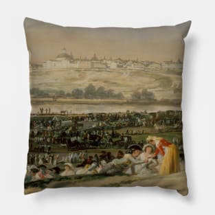 The Meadow of San Isidro by Francisco Goya Pillow