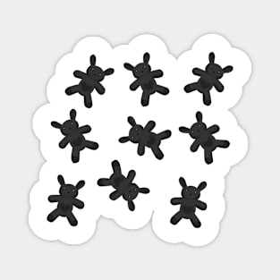 Black Rabbits pattern Magnet