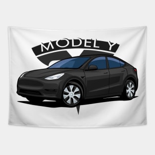 Model Y electric car black Tapestry