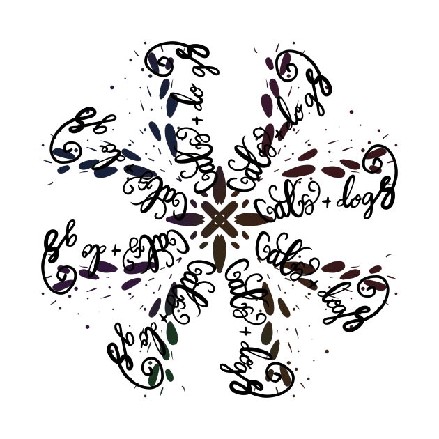 Cats and Dogs Floral Mandala by PhantomDesign