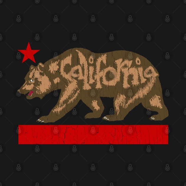 Big Fuzzy California Bear (vintage distressed look) by robotface