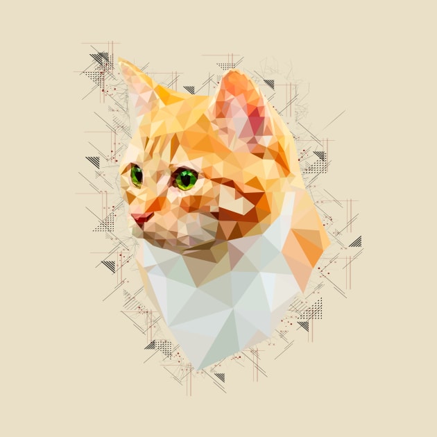 Orange Cat (Low Poly) by lunaroveda