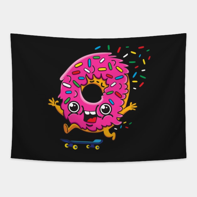 Skater Donut Tapestry by Plushism