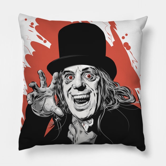 Lon Chaney - An illustration by Paul Cemmick Pillow by PLAYDIGITAL2020