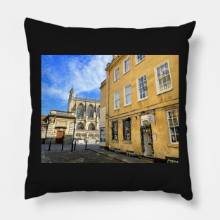 Bath Abbey and Side Street Pillow