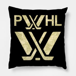 Pwhl Logo Distressed effect Pillow