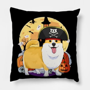 Pembroke Welsh Corgi Halloween Pirate Costume Pillow