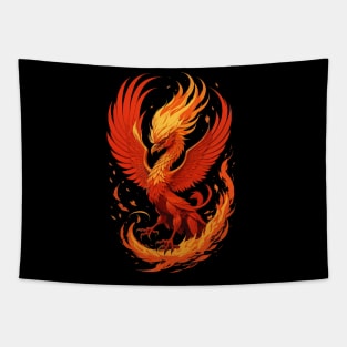 Red Flame Phoenix Tapestry