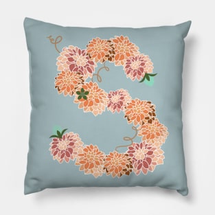 Letter S Floral Pillow