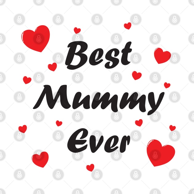 Best mummy ever heart doodle hand drawn design by The Creative Clownfish