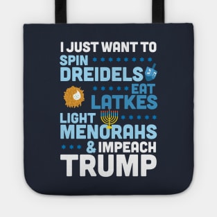 Hanukkah Anti Trump Funny Impeach Trump Chanukah Tote