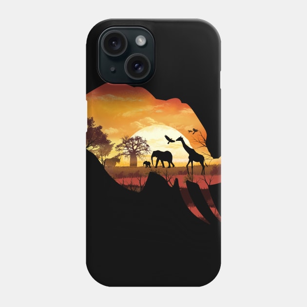 Wild Safari Sunset Phone Case by DANDINGEROZZ