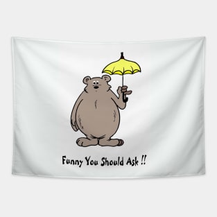 Comic Animation Abstract Bear with an Umbrella Pop Art Print Tapestry