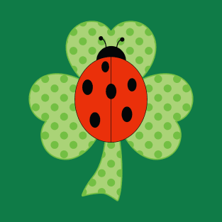 St. Patrick's Day Shamrock Polka dots Ladybug Ladybird Clover T-Shirt