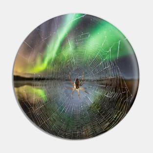 Spider under Northern Lights Pin