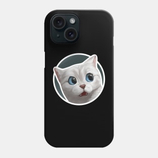 Doubting cat round Phone Case