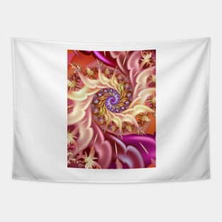 Pink bejewelled infinity fractal spiral Tapestry