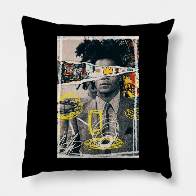 Jean Michel Basquiat Retro Art Pillow by TeeTrendz